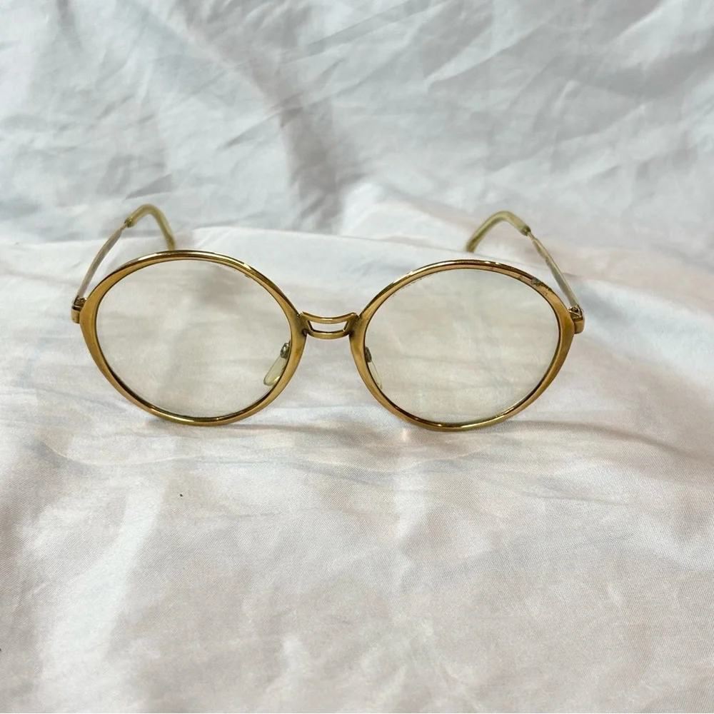Vintage 60s‎ 70s Riviera Gold Frame Eyeglasses Round Gold Rimmed Frames Only